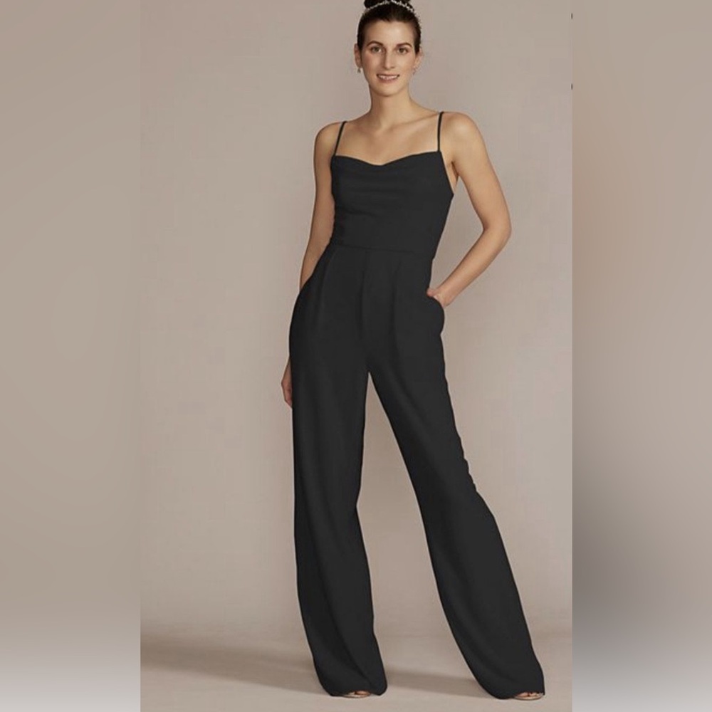 David’s Bridal Black Jumpsuit Size 0